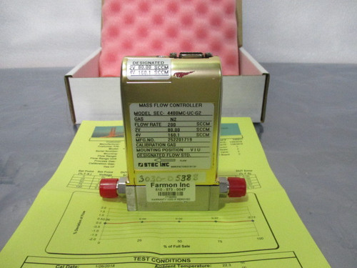 Stec Sec-4400mc-uc-g2 Mass Flow Controller, Mfc N2, 200 Sccm