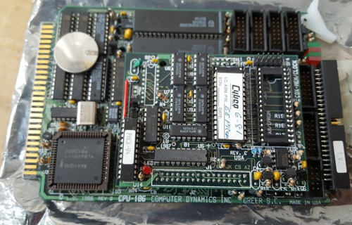 Computer Dynamics Inc Cpu-186/cdx-mem/clock Processor Board, Used