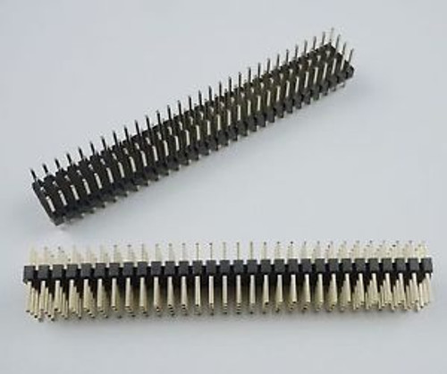 50Pcs Gold Plated 2mm 4x30 Pin 4 Rows 120 Pin Straight Male Pin Header Strip