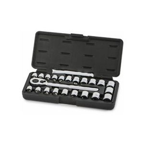 Brand New Tit68003 22 Piece 3/8 Drive Fractional/Metric Low Profile Socket Set