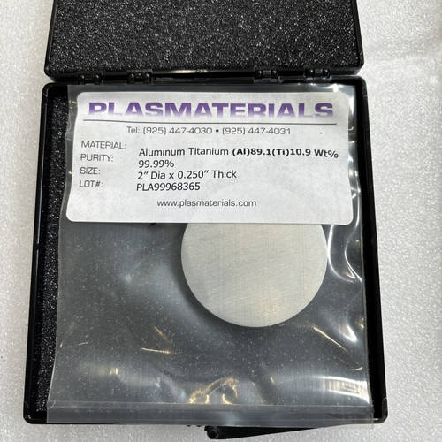 Aluminum Titanium Sputter Target 2" Diameter 99.99 Pure