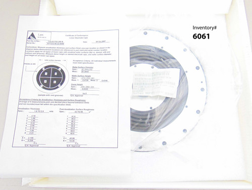 Lam 715-031752-208 Cap Lower Electrode 8" with Groove