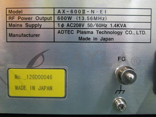 Rf Power Supply Ax600nei - Efficient Power Solution