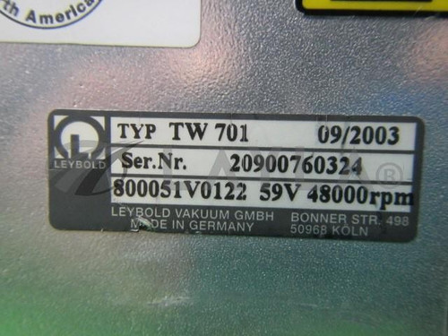 Turbo Tw701 Molecular Pump - Used