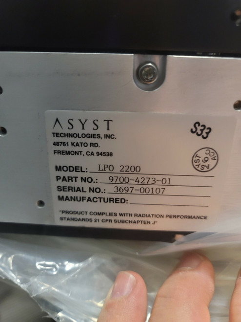 Lpo 2200 Asyst Open Box Equipment for Semiconductor Applications