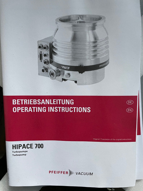 Pfeiffer Hipace 700 Turbomolecular Vacuum Pump with Dcu400 Controller