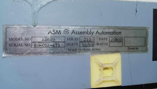 Asm Ad889 Die Attach Semicon Machine 210v 50/60hz Parts Equipment