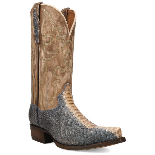 Dan Post Stryker Grey Exotic Python Skin Snip Toe Cowboy Boots