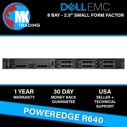 Dell Poweredge R640 8b Sff 1u Server -v2- Choose Cpus/ram/drives - Wholesale