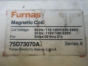 (V37-2) 1 New FURNAS 75D73070A MAGNETIC COIL