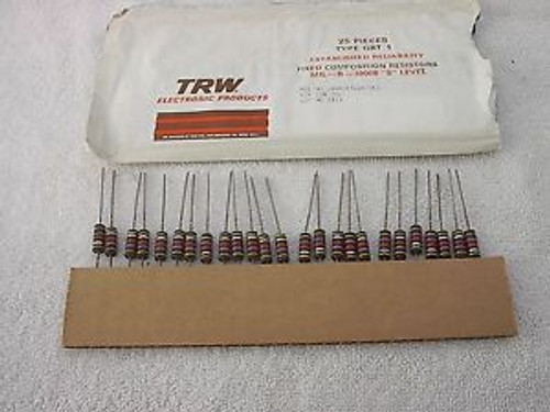 100 pieces TRW Carbon Comp 47k ohm 1 watt resistors