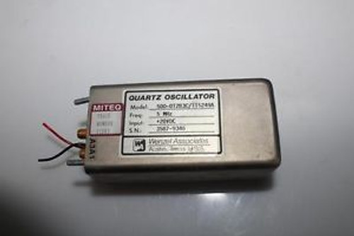 Wensel Quartz Crystal Oscillator 5 MHz Frequency 500-01283C/115249 +20 VDC Input