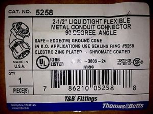 T&B 5258, 2-1/2 90 Deg. Malleable Iron LIQUID-TIGHT CONDUIT FITTINING,NIB