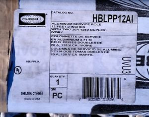 New Hubbell HBLPP12AI 122 Service Power Pole Ivory