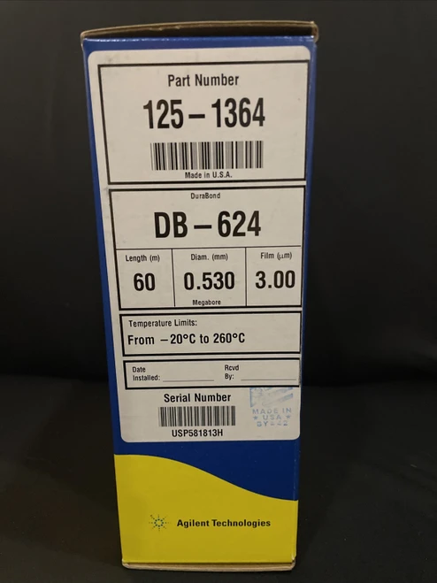 Agilent 125-1364 J&w Db-624 Gc Column 60m