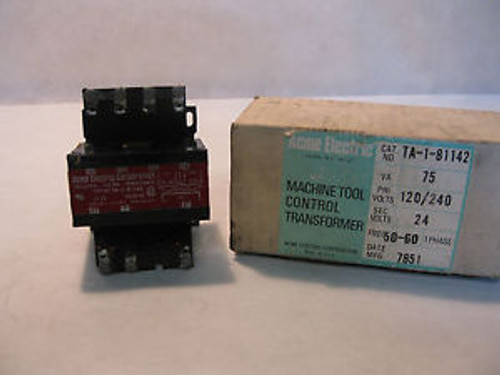 NEW IN BOX ACME ELECTRIC TRANSFORMER TA-1-81142 75 VA 120/240 V
