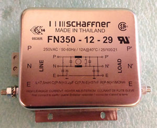 Schaffner Compact EMC/RFI Single-Phase Filter for Motor Drives Mdl: FN350-12-29