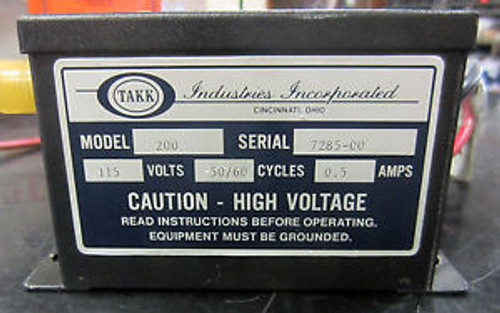 Takk Industries Inc. Model 200 Static Eliminator Bar Used T/O