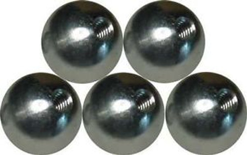 Five 1-1/2 dia.  Threaded 1/4-20 aluminum balls  knobs