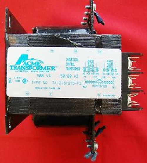 ACME TRANFORMER INDUSTRIAL CONTROL TRANSFORMER TYPE# TA-2-81215-F3 - USED