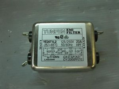YUNPEN YE20T1L2 EMI Power Line Filter 125/250V 20A