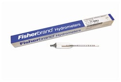 Fisherbrand Precision Specific Gravity Hydrometers, 150 to 185 Mm, 0.001 Divisions Cat. 11556f