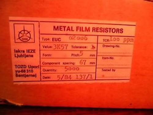 ISKRA  1 reel (5000 pcs)3.57k ohm 1/4 Watt 1% Metal Film Resistors