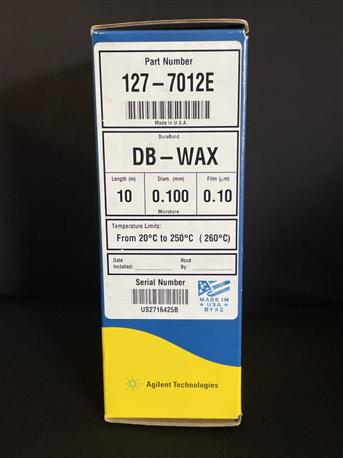 Agilent Db-wax Gc Column 10m X 0.1mm