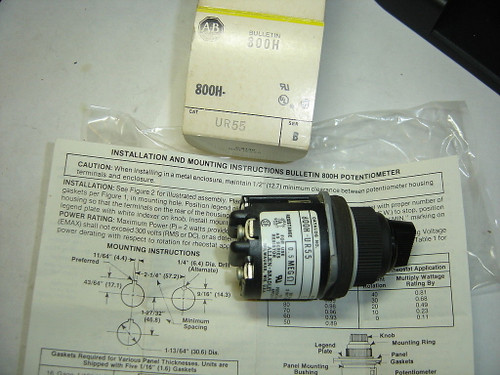 Allen Bradley 800H-Ur55 0.5 Meg Ohms Potentiometer New