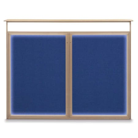 UNITED VISUAL PRODUCTS Single Door Enclosed Indoor Letterboard - UV1124SD3036-SATIN-WHITE
