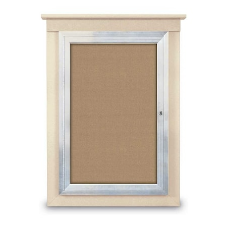 UNITED VISUAL PRODUCTS Single Door Enclosed Letterboard,60"x42 - UV1306TB-BRONZE-BURGUN