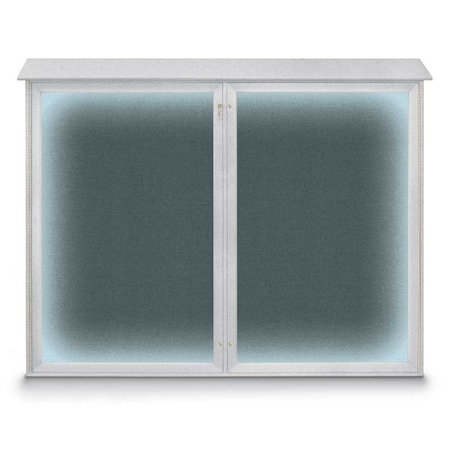 UNITED VISUAL PRODUCTS Triple Door Enclosed Indoor Letterboard - UV1128-BLACK-GREEN