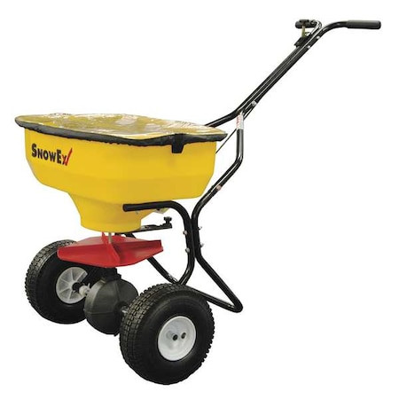 SNOWEX 100 Lbs Cap Broadcast Walk Behind Spreader for Salt, 20 Ft Spread, Fixed T Handle - SP-65