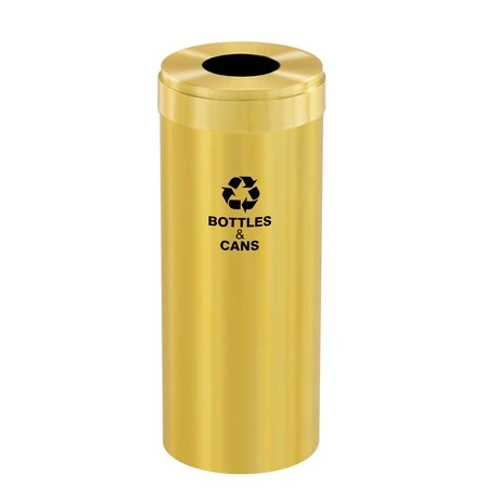 GLARO 12 Gal Recycling Bin, Satin Brass - B-1232BE-BE-B2