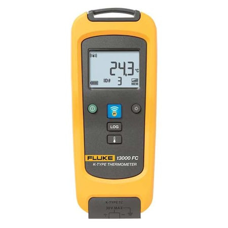 FLUKE Thermometer, Lcd, Thermocouple - FLK-T3000FC