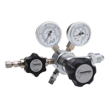 HARRIS High Purity Gas Regulator, Argon, Helium, Nitrogen, Single Stage, 0.965"-14 Inlet, 1/4 in Outlet - KH1077