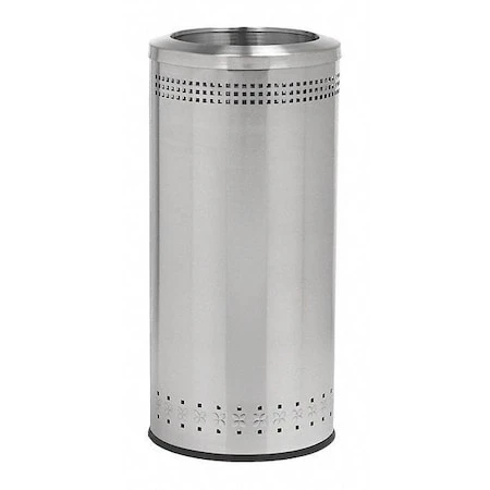 COMMERCIAL ZONE PRODUCTS Imprinted Open Top Waste Bin,ss,25 Gal. - 781829