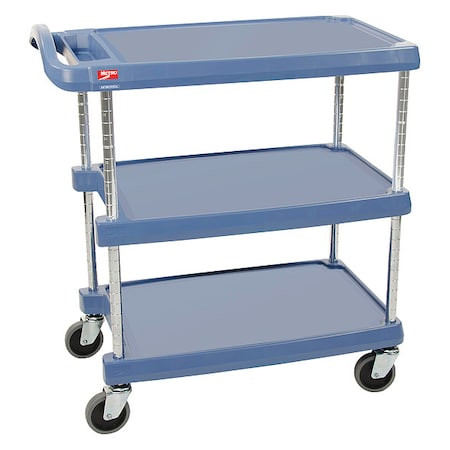 INSTOCK Laboratory Utility Cart, Polymer, 3 Shelves, 40 1/4 in L, 27 3/4 in W, 36 7/8 in H - GRMY2636-35BU