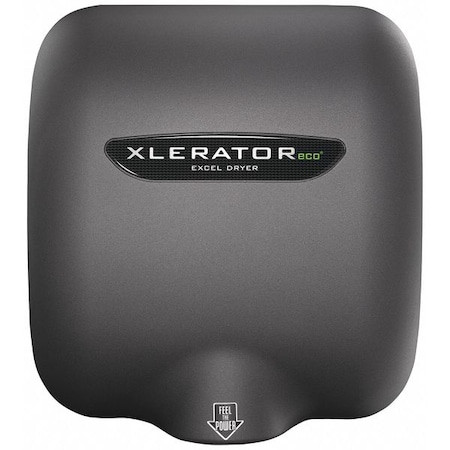 EXCEL DRYER Automatic Hand Dryer, 10 Sec Dry, 68 to 76, 110 to 120v Ac, Gray, Textured Graphite - XL-GR-ECO-1.1N-110-120V