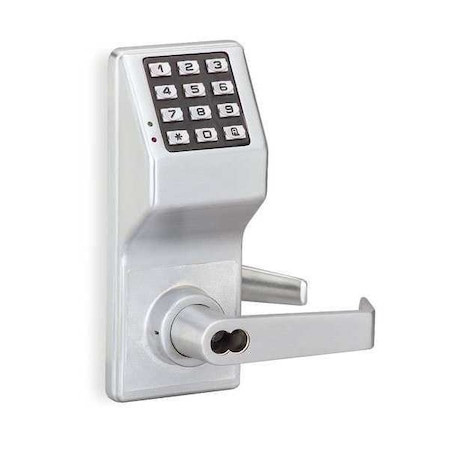 LOCDOWN Electronic Lock,brushed Chrome,12 Button - DL3200IC US26D