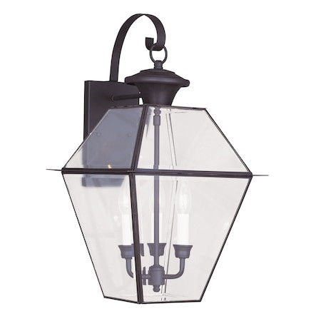 LIVEX LIGHTING Westover 3 Light Bronze Outdoor Wall Lan - 2381-07
