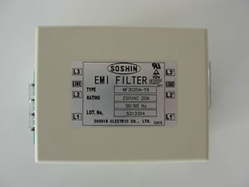 SOSHIN ELECTRIC NF3020A-YX EMI FILTER 250 VAC 20 A 50/60 Hz
