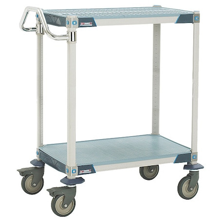 INSTOCK Laboratory Utility Cart, Steel, 2 Shelves, 36 in L, 24 in W, 39 in H - GRMXUC2436-25