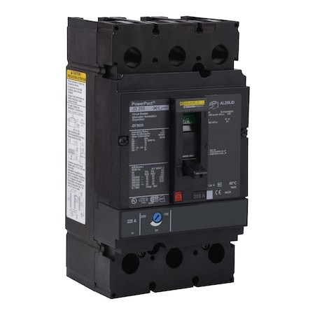 SQUARE D Molded Case Circuit Breaker, Powerpact J Series, 250a, 3 Pole, 600v Ac, 25ka at 240v Ac - JDF36250