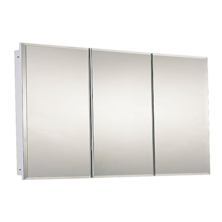 KETCHAM 60" X 36" Fully Recessed Beveled Edge Tri-view Medicine Cabinet - R-6036BV