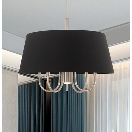 LIVEX LIGHTING Belclaire 6 Light Brushed Nickel Pendant - 51356-91