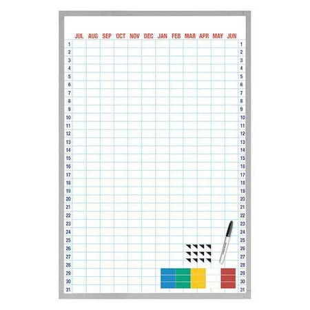 MAGNA VISUAL 48 X 36" Full Year Calendar Board, with Magnet Strips - AC-4836MR