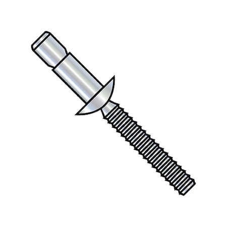 N/A Blind Rivet, Structural Head, 1/4 in Dia., 0.560 in L, Aluminum Body, 2000 Pk - PA86