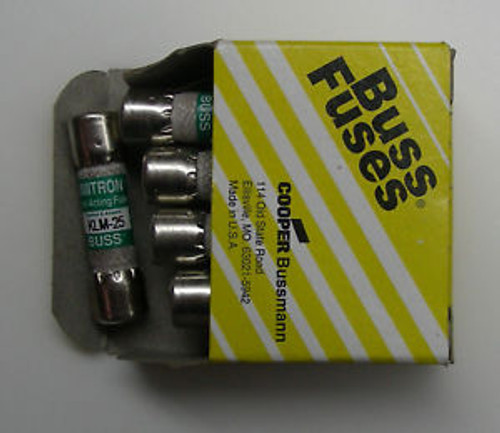 Box of 10 Bussmann Limitron KLM-25 Fast Acting Fuses
