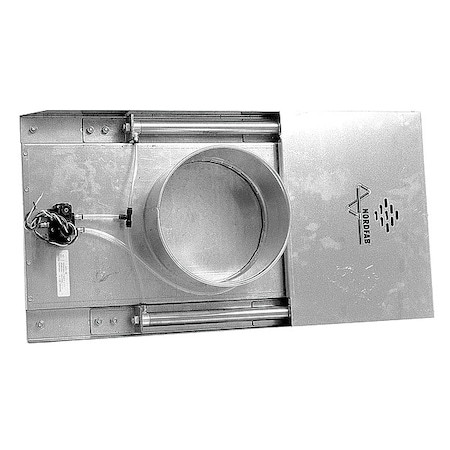 NORDFAB Round Blast Gate, Galvanized Steel, 22 Ga, 20" W, 9 in L, 38-1/2" H - 8010002439